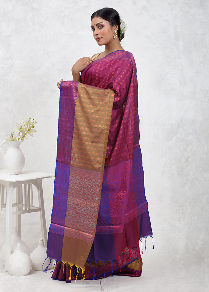 Pink Dupion Silk Saree Without Blouse Piece - Indian Silk House Agencies