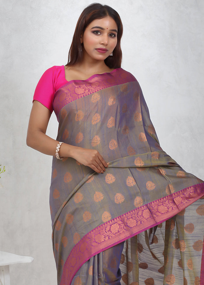 Green Cotton Saree Without Blouse Piece - Indian Silk House Agencies