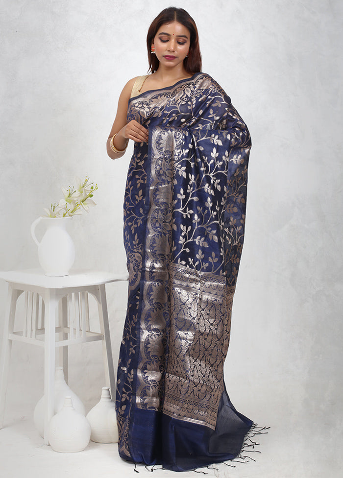 Grey Cotton Saree Without Blouse Piece - Indian Silk House Agencies