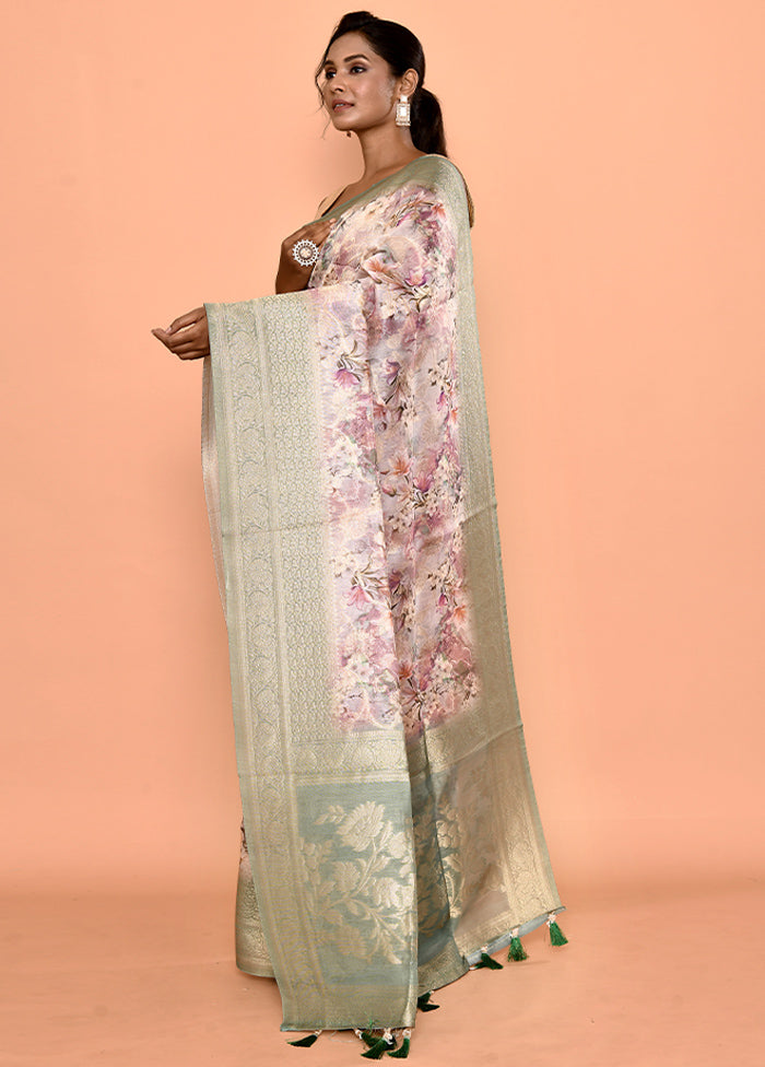 Multicolor Organza Saree Without Blouse Piece - Indian Silk House Agencies