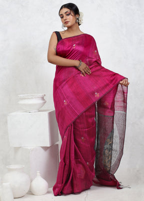 Pink Matka Pure Silk Saree With Blouse Piece - Indian Silk House Agencies