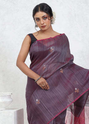 Purple Matka Pure Silk Saree With Blouse Piece - Indian Silk House Agencies