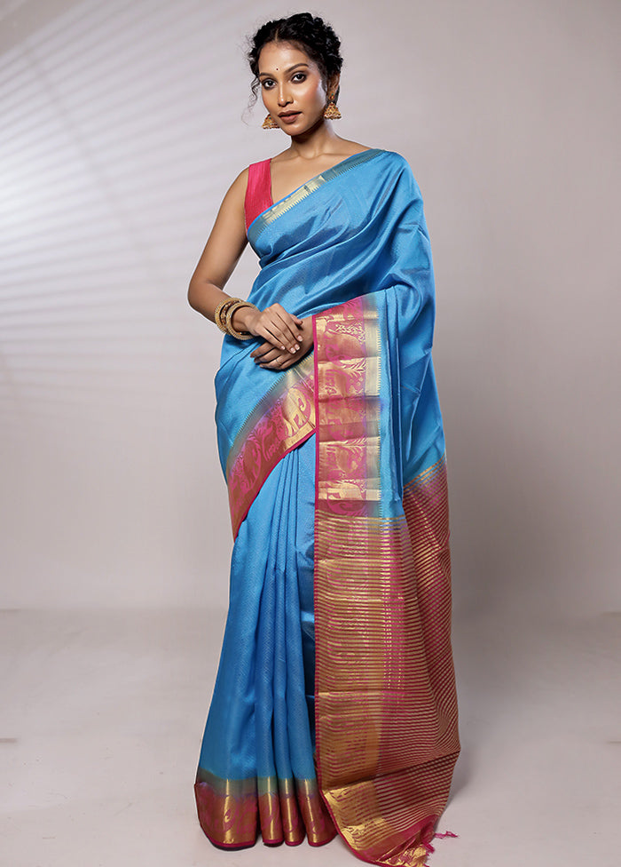 Pink Dupion Silk Saree With Blouse Piece - Indian Silk House Agencies