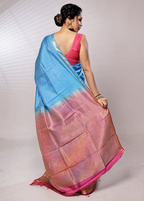 Pink Dupion Silk Saree With Blouse Piece - Indian Silk House Agencies