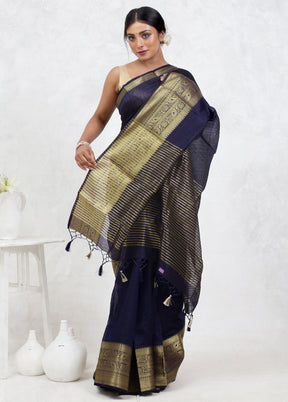 Purple Dupion Silk Saree Without Blouse Piece - Indian Silk House Agencies