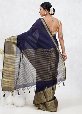 Purple Dupion Silk Saree Without Blouse Piece - Indian Silk House Agencies