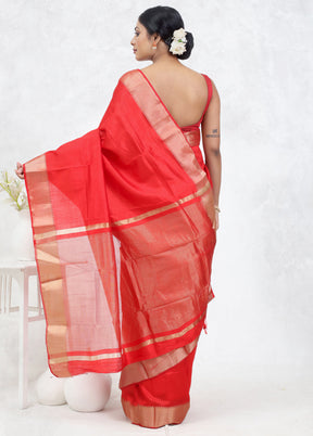 Pink Dupion Silk Saree Without Blouse Piece - Indian Silk House Agencies