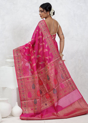 Pink Kora Silk Saree With Blouse Piece - Indian Silk House Agencies