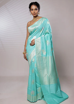 Green Tussar Pure Silk Saree With Blouse Piece - Indian Silk House Agencies