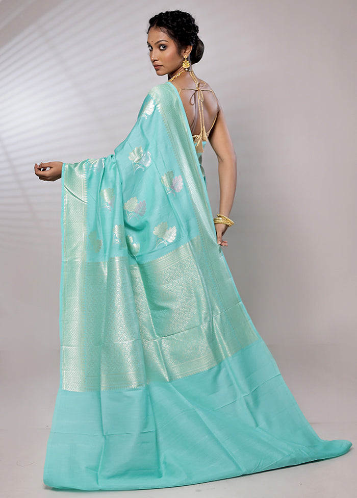 Green Tussar Pure Silk Saree With Blouse Piece - Indian Silk House Agencies