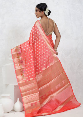 Pink Tussar Silk Saree With Blouse Piece - Indian Silk House Agencies