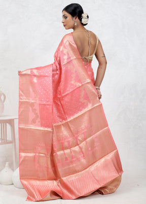 Pink Tussar Silk Saree Without Blouse Piece - Indian Silk House Agencies