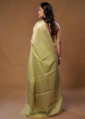 Green Kora Silk Saree With Blouse Piece