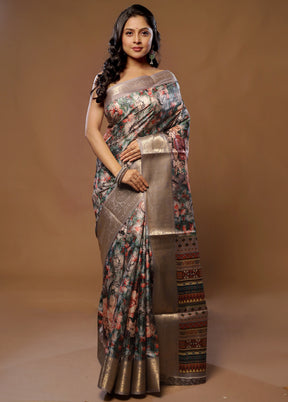 Multicolor Dupion Silk Saree With Blouse Piece - Indian Silk House Agencies