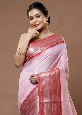 Pink Cotton Saree With Blouse Piece - Indian Silk House Agencies