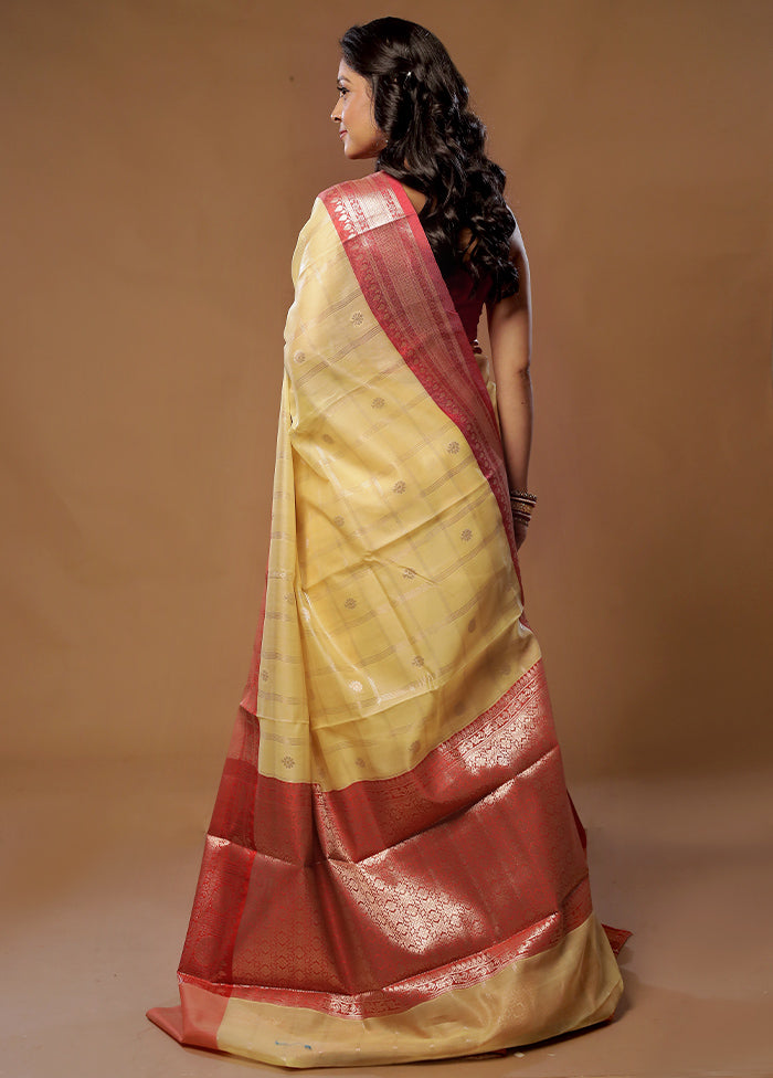 Yellow Cotton Saree With Blouse Piece - Indian Silk House Agencies