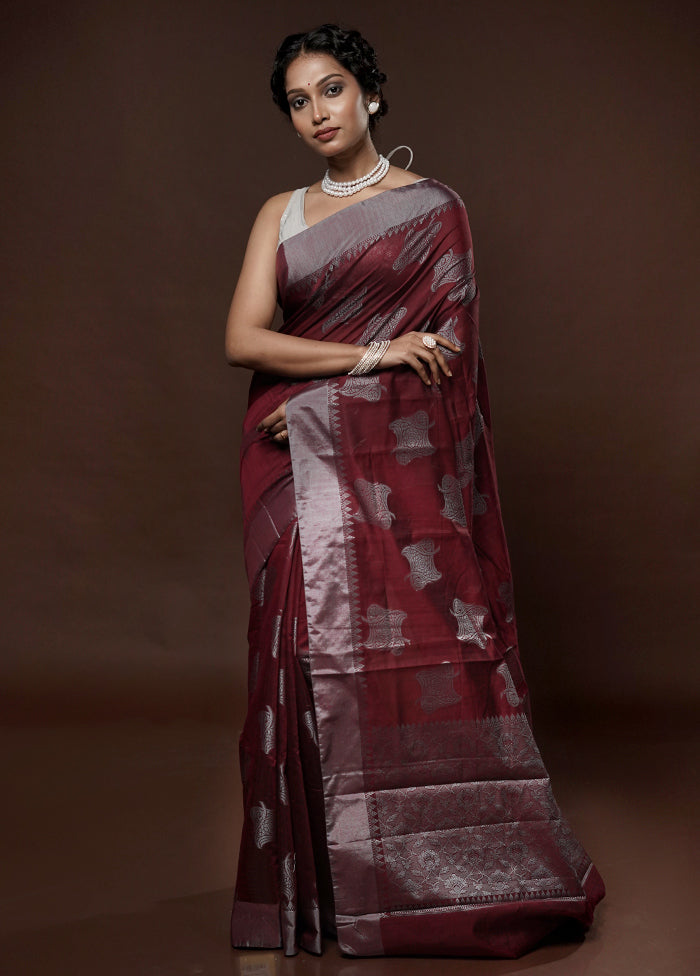 Pink Cotton Saree With Blouse Piece