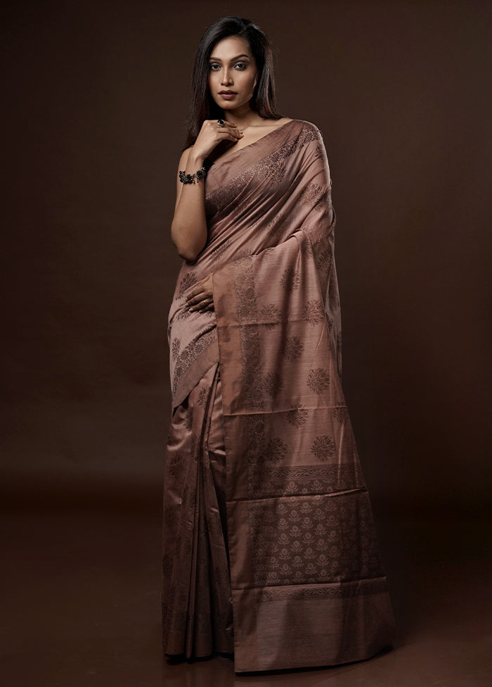 Pink Cotton Saree With Blouse Piece