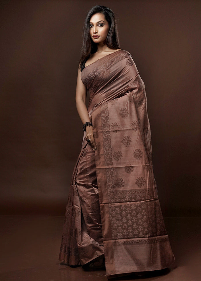 Pink Cotton Saree With Blouse Piece