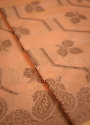 Orange Cotton Saree With Blouse Piece - Indian Silk House Agencies