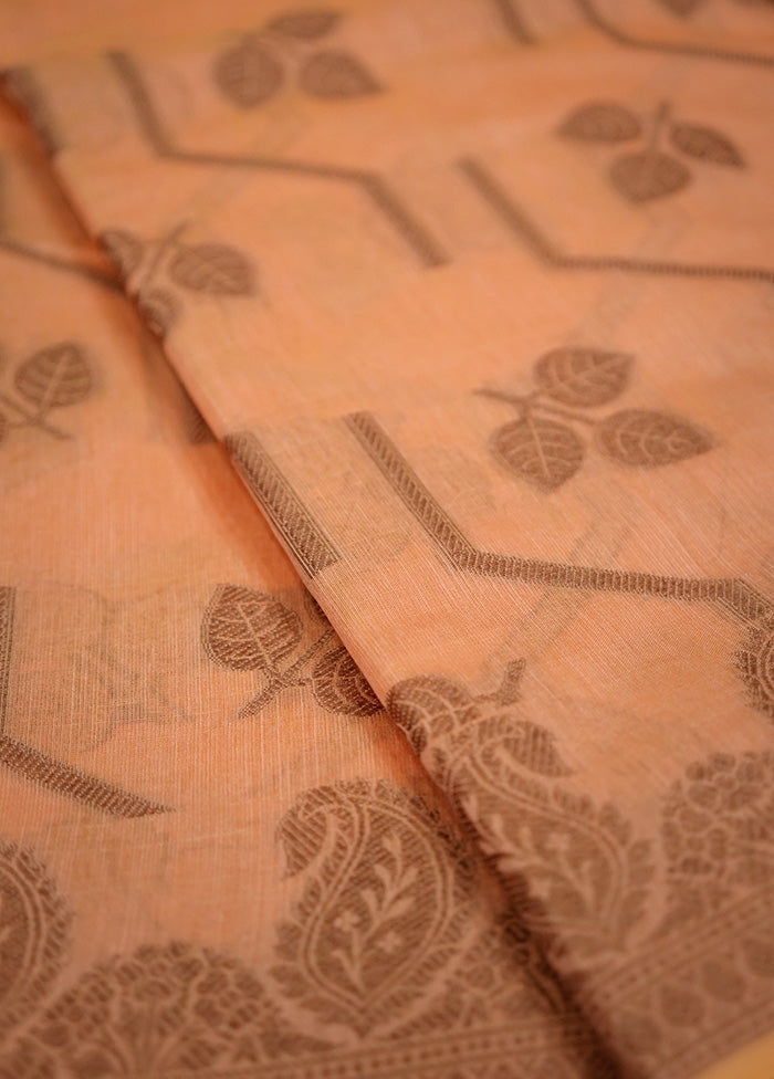 Orange Cotton Saree With Blouse Piece - Indian Silk House Agencies