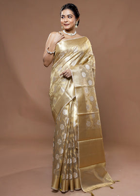 Gold Tissue Silk Saree With Blouse Piece - Indian Silk House Agencies