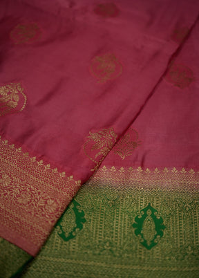 Pink Dupion Silk Saree With Blouse Piece - Indian Silk House Agencies