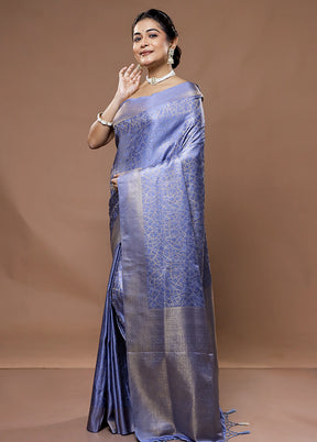 Grey Dupion Silk Saree With Blouse Piece - Indian Silk House Agencies