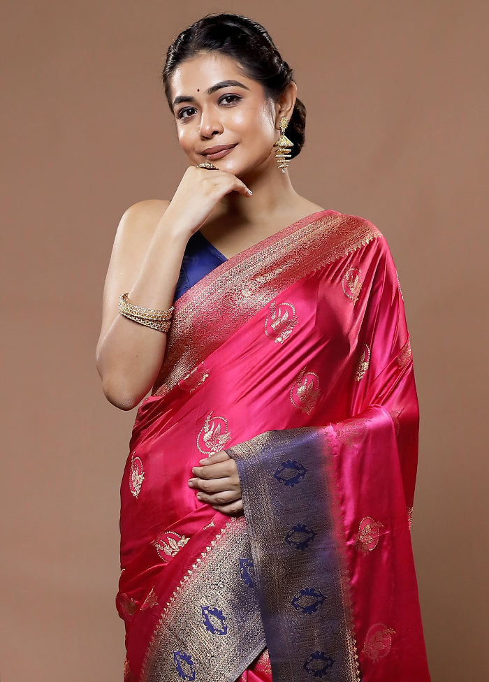 Pink Dupion Silk Saree With Blouse Piece - Indian Silk House Agencies