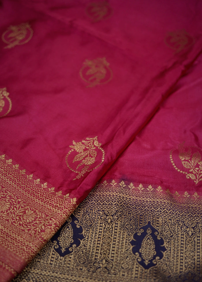 Pink Dupion Silk Saree With Blouse Piece - Indian Silk House Agencies