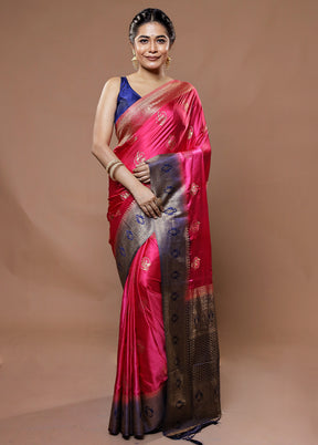 Pink Dupion Silk Saree With Blouse Piece - Indian Silk House Agencies