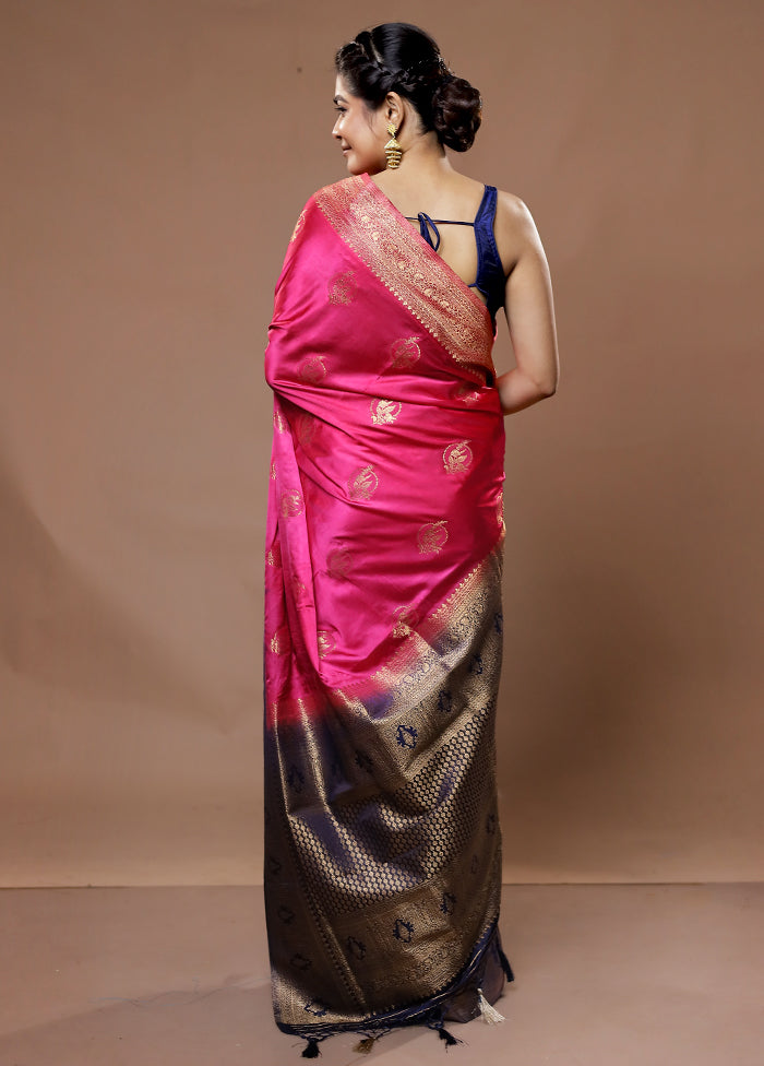 Pink Dupion Silk Saree With Blouse Piece - Indian Silk House Agencies