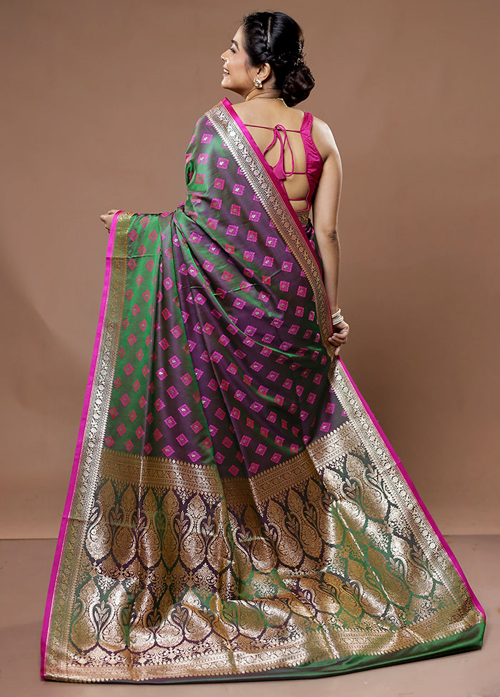 Green Tanchoi Banarasi Silk Saree With Blouse Piece - Indian Silk House Agencies