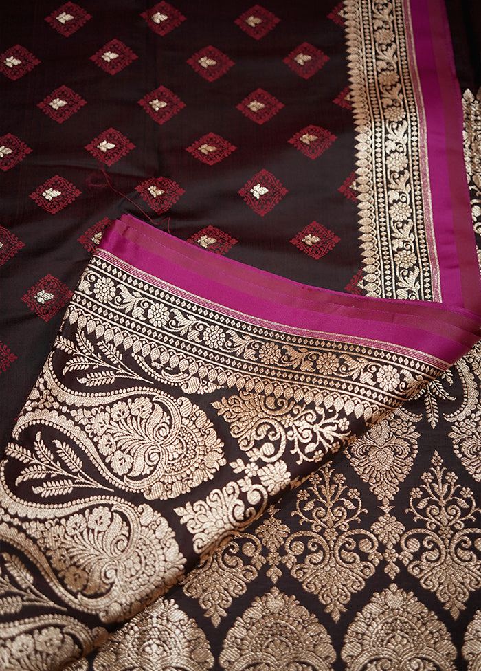 Maroon Tanchoi Banarasi Silk Saree With Blouse Piece - Indian Silk House Agencies