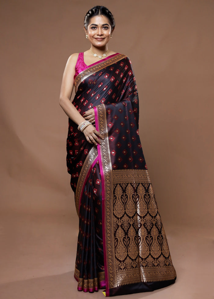 Maroon Tanchoi Banarasi Silk Saree With Blouse Piece - Indian Silk House Agencies