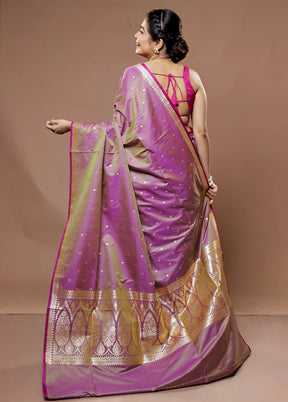 Pink Banarasi Silk Saree With Blouse Piece - Indian Silk House Agencies