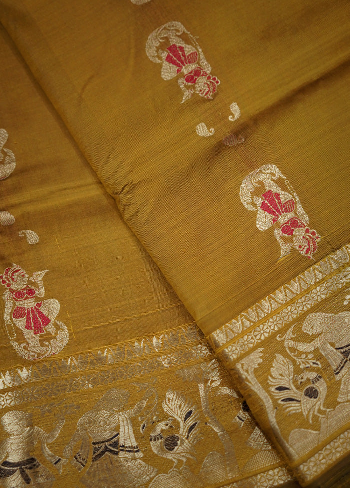 Brown Baluchari Pure Silk Saree With Blouse Piece