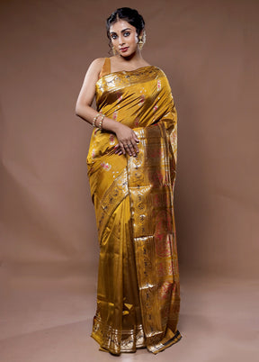Brown Baluchari Pure Silk Saree With Blouse Piece - Indian Silk House Agencies