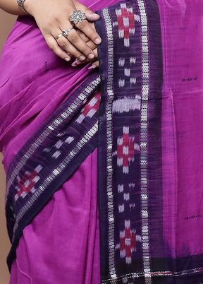 Purple Cotton Saree With Blouse Piece - Indian Silk House Agencies