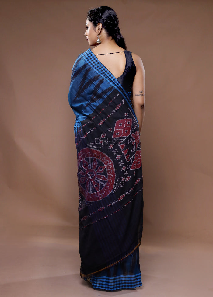 Blue Cotton Saree With Blouse Piece - Indian Silk House Agencies