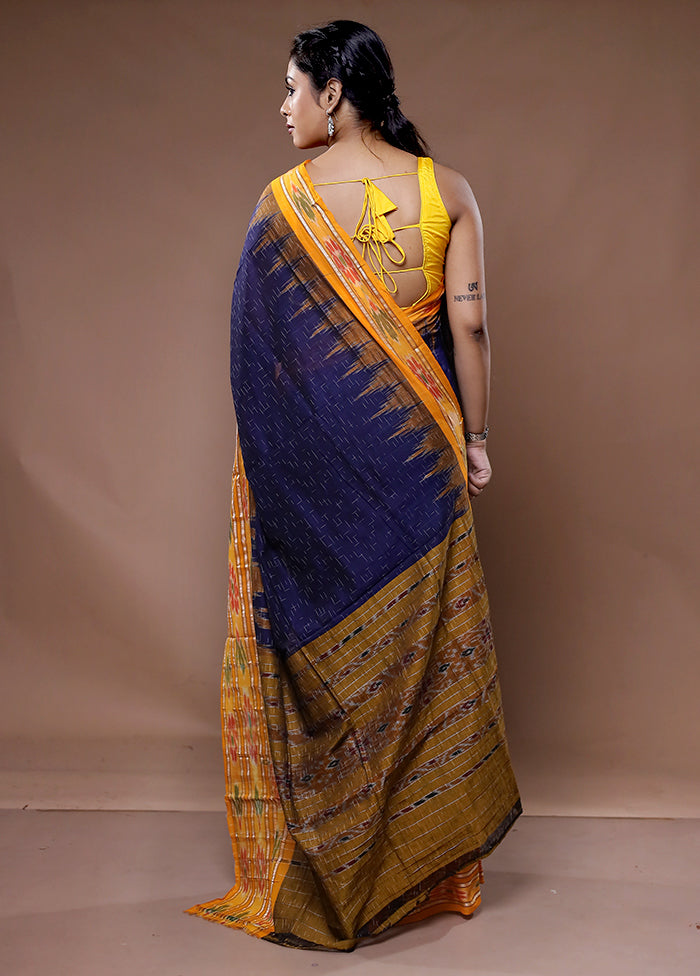 Blue Cotton Saree With Blouse Piece - Indian Silk House Agencies