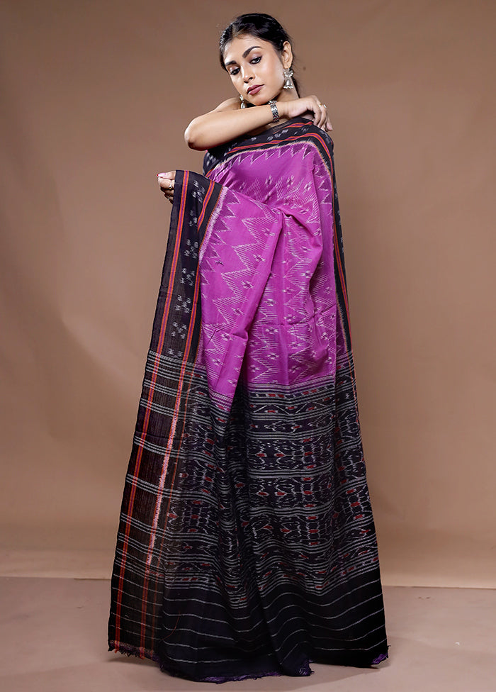 Purple Pure Cotton Saree With Blouse Piece - Indian Silk House Agencies