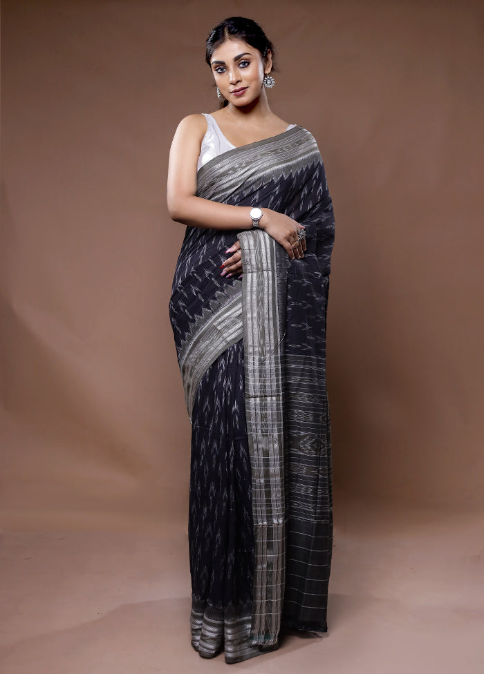 Black Pure Cotton Saree With Blouse Piece