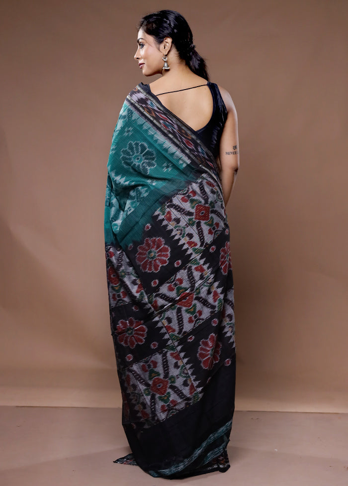 Green Pure Cotton Saree With Blouse Piece