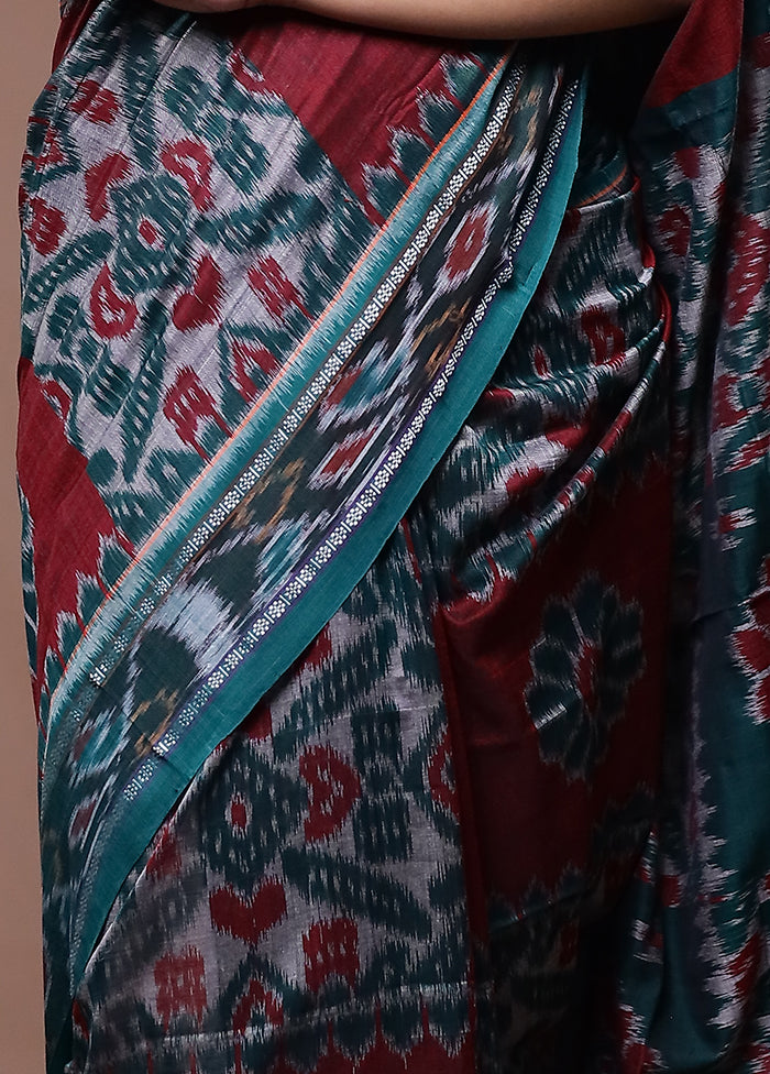 Green Pure Cotton Saree With Blouse Piece