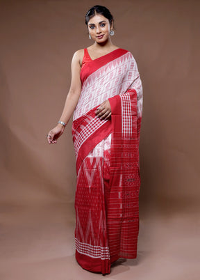 Red Pure Cotton Saree With Blouse Piece