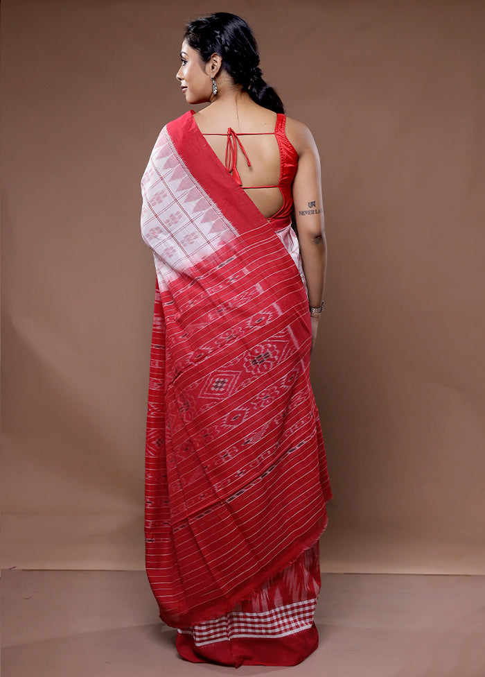 Red Pure Cotton Saree With Blouse Piece