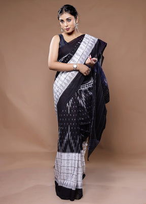 Black Pure Cotton Saree With Blouse Piece - Indian Silk House Agencies