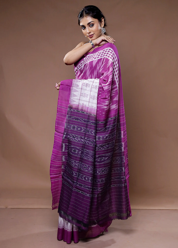 Purple Pure Cotton Saree With Blouse Piece - Indian Silk House Agencies