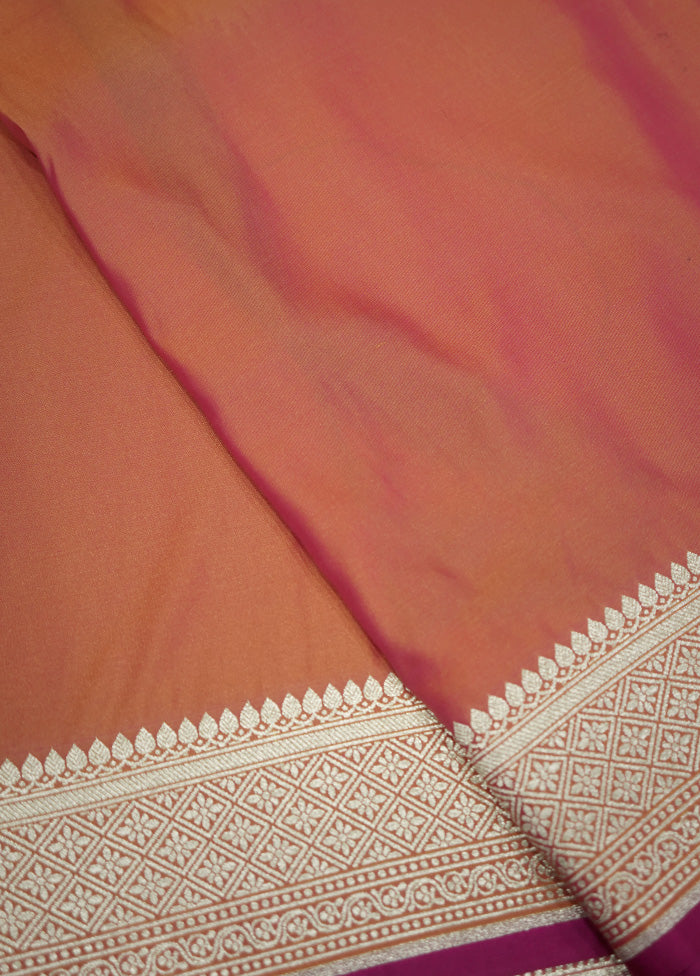 Orange Uppada Silk Saree With Blouse Piece